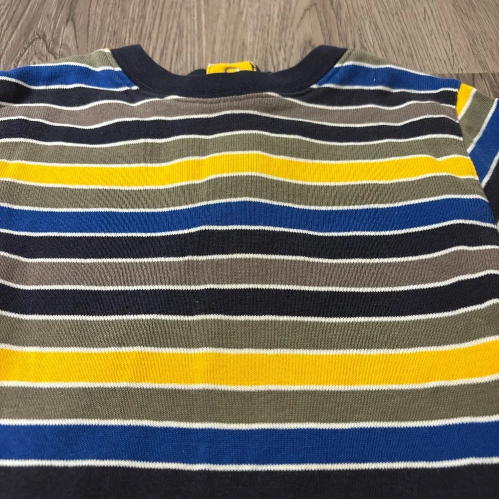 Vtg Gymboree Striped Long‎ Sleeve One-Piece Snap Y2K Toddler 3T Blue/Yellow
